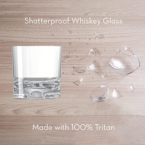 Unbreakable Plastic Whiskey Glasses (Set Of 4) 9 Oz Dishwasher Safe, Shatterproof Tritan Drinking Glasses For Whiskey, Durable Plastic Wine Glass, Plastic Rocks Glass, Bar Glasses Sets For Home #TOP1