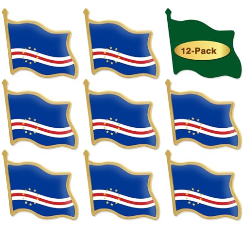 Image of 12 /24 /50 /100Pcs Cape Verde Flag Lapel Pins Bulk - Metal Republic of Cape Verde National Lapel Pin