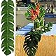 baotongle Hawaii Luau Tischröcke mit Künstliche Palmenblätter Tropischen Blumen Garten Strand Sommer Tiki Party Dekoration