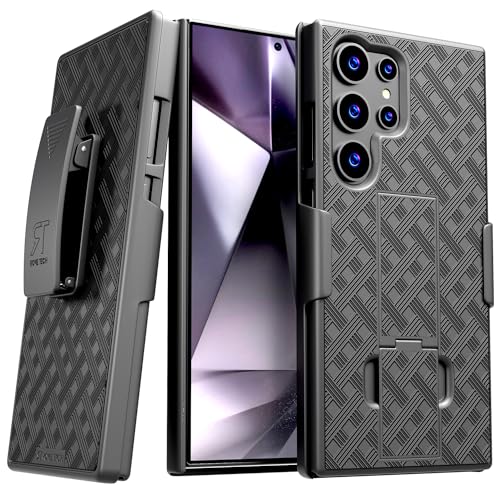 Coque Samsung S24 Ultra clip ceinture amovible et béquille pour visionnage mains libres