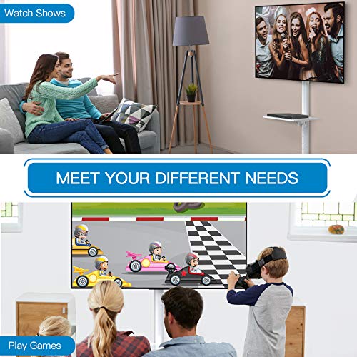 Mobile Tv Cart With Wheels For 23 To 55 Inch Lcd Led 4K Flat Curved Screen Tvs-Perlesmith Universal Swivel Tv Stand Base, Table Top Tv Stand For 37 To 65, 70 Inch Lcd Led Tvs #TOP5