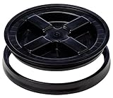 GAMMA2 Gamma Seal Lid - Pet Food Storage Container Lids - Fits 3.5, 5, 6, & 7 Gallon Buckets, Black