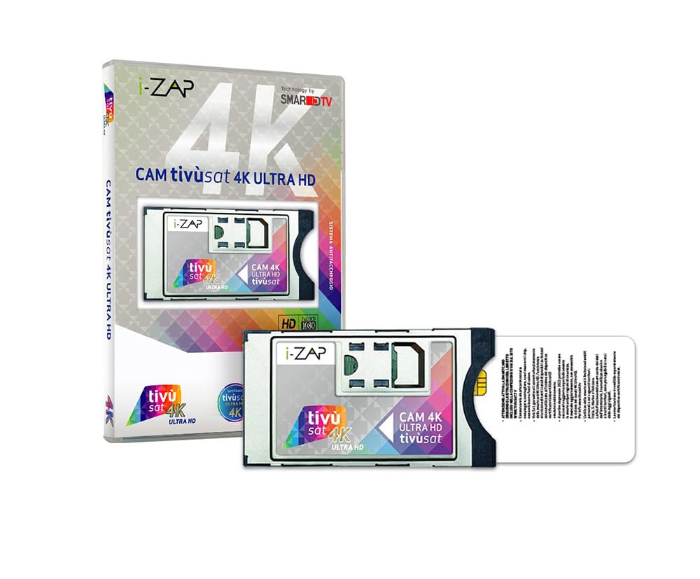 Scheda Black Tivusat 4K UHD e Cam ECP per vedere canali Rai 4K e Mediaset HD da satellite su smart TV o decoder compatibile Tivusat4K: Cam Tivùsat Telcominstrument