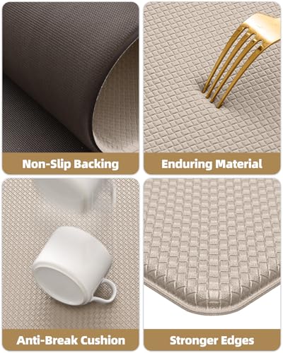 Tapis de cuisine antidérapant beige 60x150cm lavable - 4