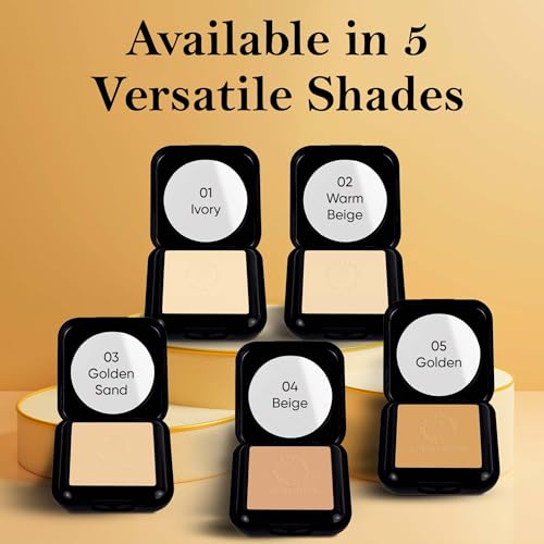 Image of Colors Queen Fit for U Matte Compact Powder with SPF | 2 in 1 Oil Free Compact, UV Protection, Pore Minimizing, Blends Effortlessly | Face Compact for Women (03 - Golden Sand)