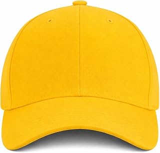 Classic Kids Cotton Baseball Cap with 6 Panels and Adjustable Strap for Boys and Girls, Comfortable Everyday Hat Gelb