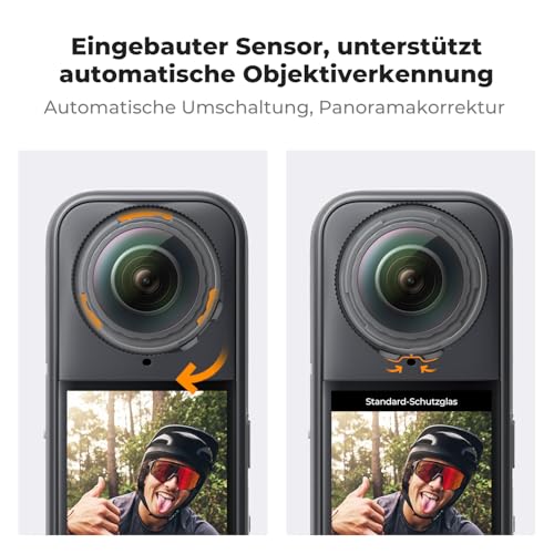 K&F CONCEPT Standard-Objektivschutz für Insta360 X5, 9H Härte Linsenschutz, Hochtransparente, Gehärtete Optische Objektivschutzabdeckung, Mehrfach Beschichtete Schutzabdeckung für Insta 360 x5 Zubehör