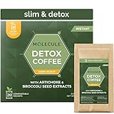 Detox Instant Coffee by Molecule, Premium Dark Roast with Artichoke & Broccoli Seed Extracts for Detox, Slimming & Anti-aging support | 20 Compostable sachets