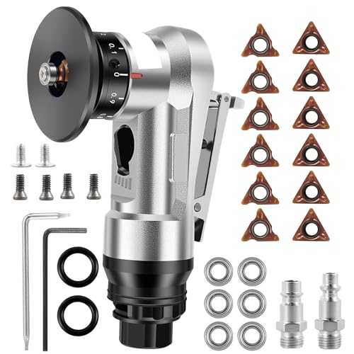 Abizarch Mini Pneumatic Chamfering Machine, 30000 RPM Portable Air Beveling Machine with 1/4 Inch Air Inlet Handheld, 45° Mini Chamfering Machine Air Tools with Blades for Beveling Deburring