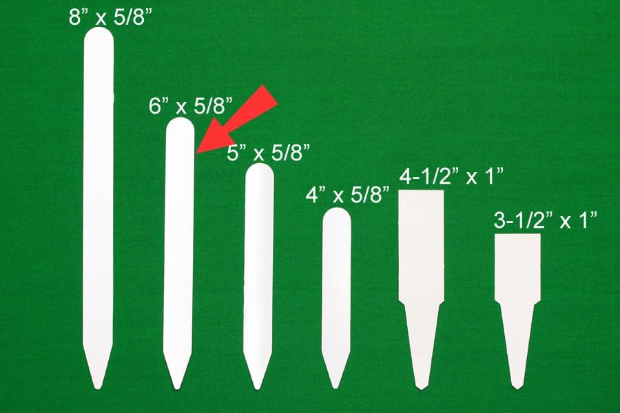 White Plastic Plant Labels, 6" Long, Box of 1000