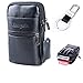 Belt Pouch Bag Leather iPhone 6/7 Plus Holster Case with Belt Loop Men Travel Belt Bag Small Wallet Purse With Shoulder Strap Waist Bag Crossbody iPhone Pouch Fanny Messager Pack+Hwin Keychain