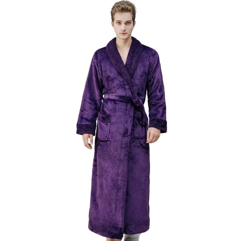 Accapatoio,Accappatoio Uomo,Accappatoio Donna Accappatoio Lungo e Caldo in Velluto Corallo, Spesso, per Uomo Donna, Pigiama da Bagno