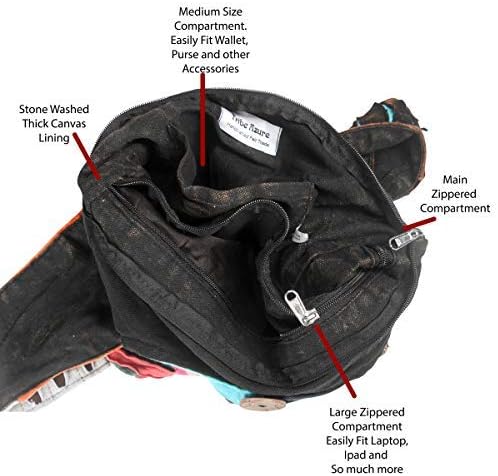 Blue Red Hobo Cotton Sling Cross Body Messenger Shoulder Bag Hippie Boho Bohemian Light Roomy Spacious | Hippie, Boho, Bohemian, Light, Roomy, Spacious - Image 7