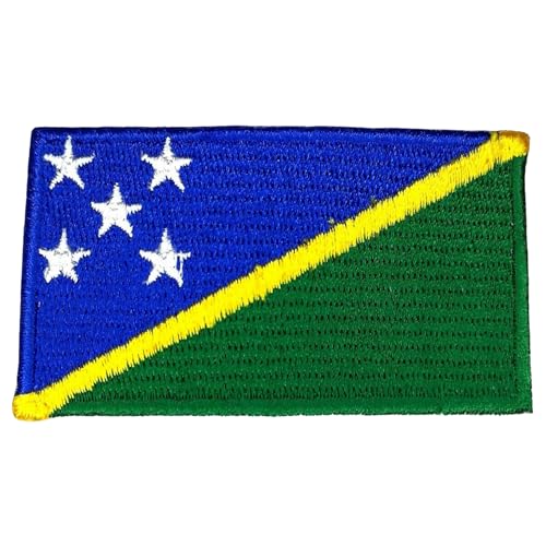 Bebuz Aufnäher mit Salomonen-Flagge, bestickt, zum Aufbügeln oder Aufnähen, Stoffreparatur-Flicken – Emblem