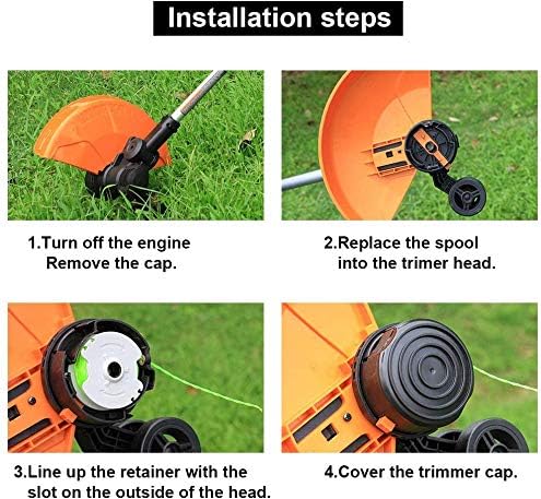 THTEN WA0014 Trimmer Replacement Spool Cap Covers Compatible with Worx WA0014 WG168 WG184 String Trimmers,WA0037 Cap Covers Weed Eater Spool Cap for Worx Parts 3 Pack