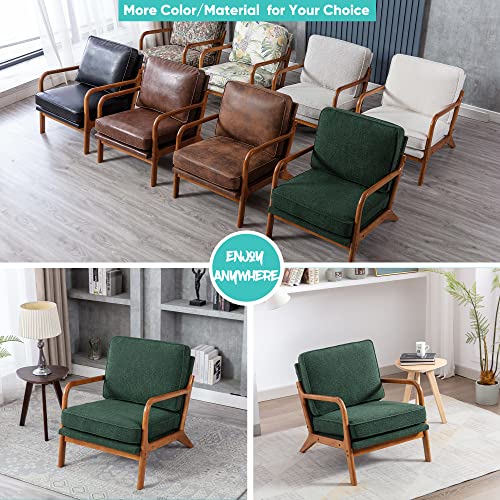 Joybase Lounge Arm Chair, Mid Century Modern Accent Chair, Wood Frame Armchair For Living Room, Bedroom (Emerald, Fabric) #TOP6