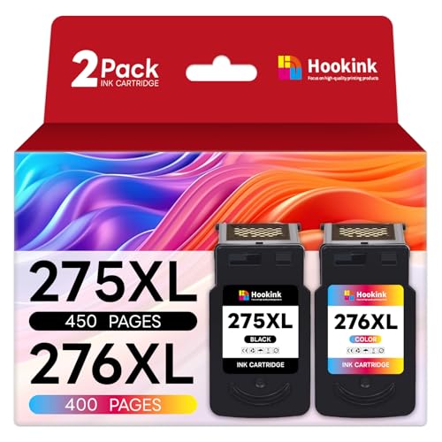 Image of 275XL 276XL Combo Pack Compatible Ink Cartridge Replacement for Canon PG-275XL CL-276XL Black Color for PIXMA TR4720 TS3522 TR4700 TS3722 TS3500 TS3520 TS3720 TR4722 Printer (2 Pack)