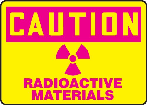 Panneau matières radioactives adhésif signalisation danger vinyle 10x14