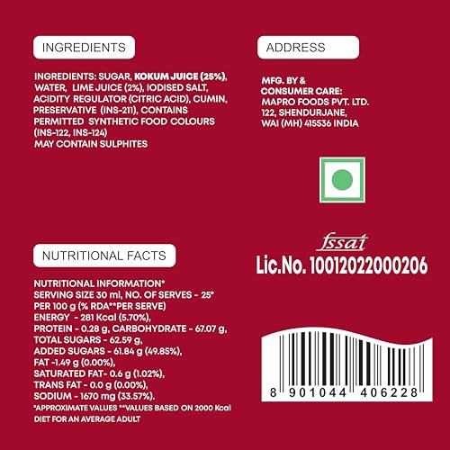 Image of Mapro Kokum Crush, 1L, Gluten Free ,Pack of 1, Multicolour