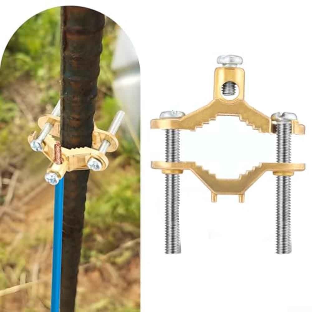 3 Pcs Copper Alloy Ground Clamp Set, 1/2 Inch to 1 Inch for Water Pipe & Steel Bonding, Secure Earth Connection with High Conductivity and M(1PCS)