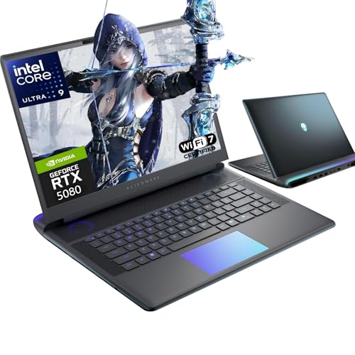 Image of Dell Alienware 16 Area-51 Gaming Laptop, NVIDIA RTX 5080 16GB GDDR7, Intel 24-Core Ultra 9 275HX(Up to 5.4 GHz), 64 GB DDR5, 1 TB SSD, 16 inch WQXGA 2560x1600 240Hz, 4K Camera, Wi-Fi 7, Windows 11 Pro