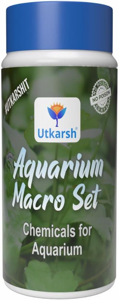 Utkarsh Aquarium Macro Set (Combination of Various Chemicals for Aquarium Plants), Provides Complete Macronutrient Solution for Healthy Aquatic Plants, Easy to Use & Safe (220 gm; Pack of 1)