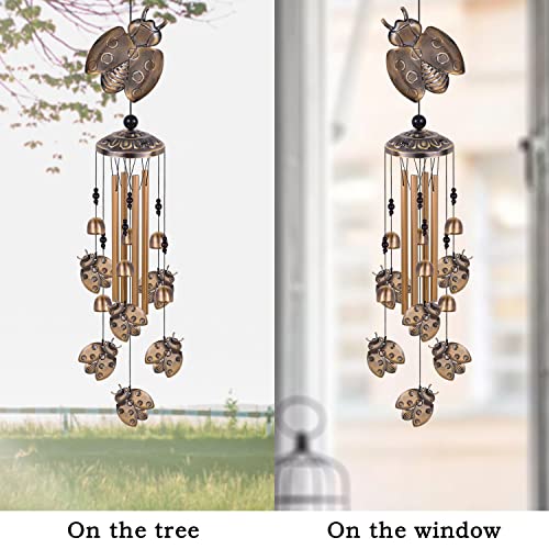 Solawindchime Insect Wind Chimes Outdoor, Insect Bronze Wind Chime, Gift Wind Chime, Insect Lovers Wind Bell, Gifts For Women, For Home, Garden, Indoor, Outdoor Decoration, Garden Ladybug Wind Chime #TOP4