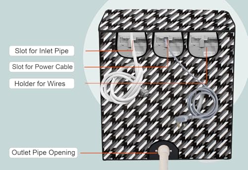 Image of Stylista Washing Machine Cover Compatible for Godrej 8 KG Semi-Automatic Top Loading WSEDGECLS805.0PN2MWNRD, Symmetric Pattern Black