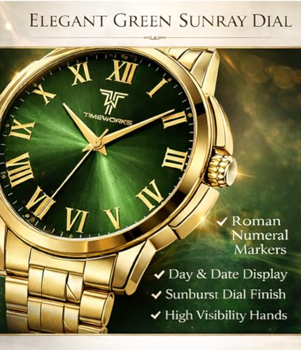 Image of TIMEWORKS Designer Golden Round Shape Day & Date Dial Men's & Boy's Analog Watch 417YYM16
