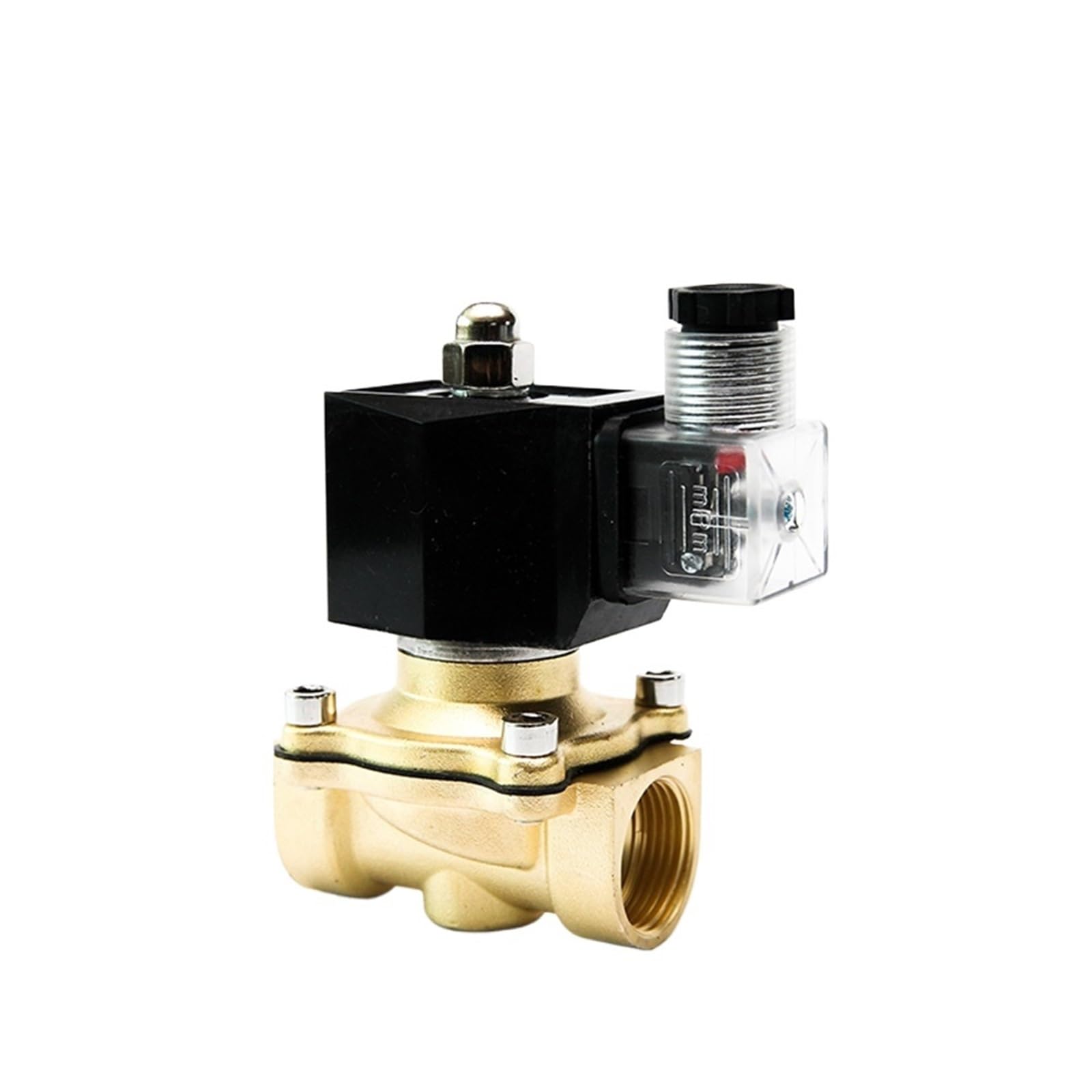 IEUMJNAT 3/8" Brass Electric Solenoid Valve IP65 Waterproof Normally Closed With LED Power Indicato24V 12V 220V 110V(G-380VAC-EPDM-SEAL)
