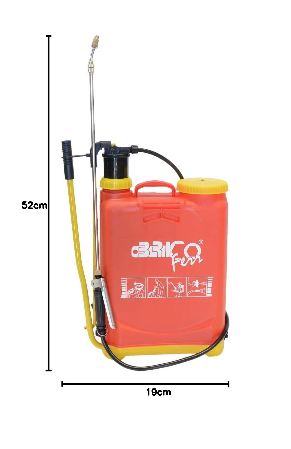 Bricoferr BF8516 - Mochila pulverizador con lanza extensible anti corrosión