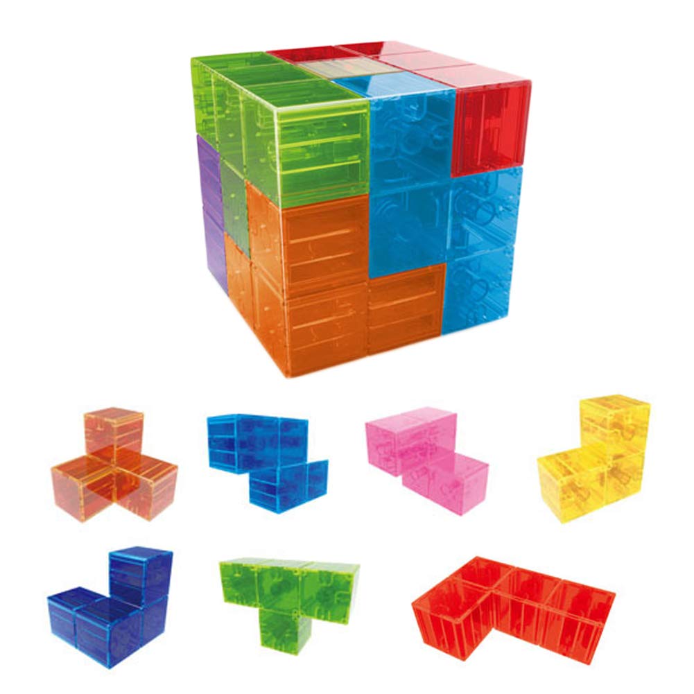Mattoni Magnetici Bambini, Set Cubo Blocchi Magnetici, Cubo Magico Magnetico+54 Pezzi Campione, Cubi Magnetici Puzzle Apprendimento Gioco Allenamento del Cervello dei Bambini Sollievo