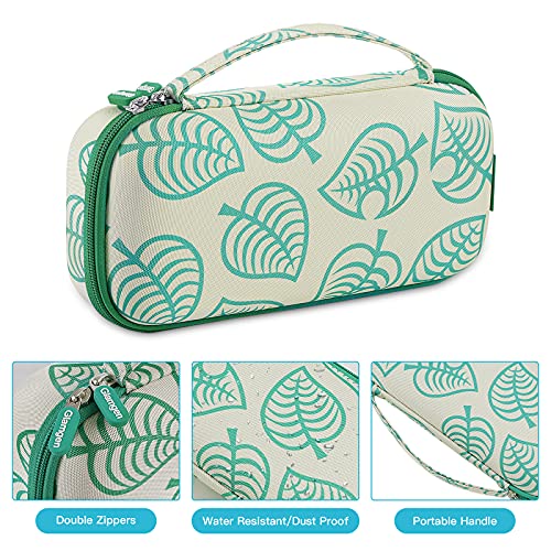 Upgraded Large Carrying Case For Nintendo Switch, Switch Travel Case With 19 Game Cards - Includes Accessories Pouch That Fits Extra Joy Cons, Charger Ac Adapter,Leaf Crossing Hardshell Storage Case #TOP3