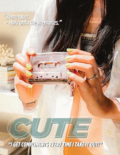 Vegan Leather Zipper Wallet, Cassette Tape Design, Credit Card Holder, Women's Cute Wallet, Retro Wallet, Rose Gold Chrome, 70264 AA2