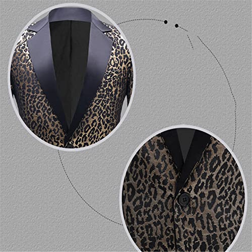 Sexy Leopard Print Blazer Men's Fashion Point Collar One Button Luxury Dress Blazer Wedding Party Wear4