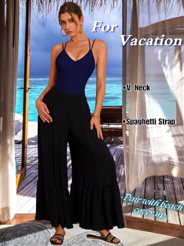 Image of ShawGobow Sexy Swimsuit for Women,Backless Scrunch Butt High Cut Monokini,One Piece Cheeky Bathing Suit Beach Pool Party