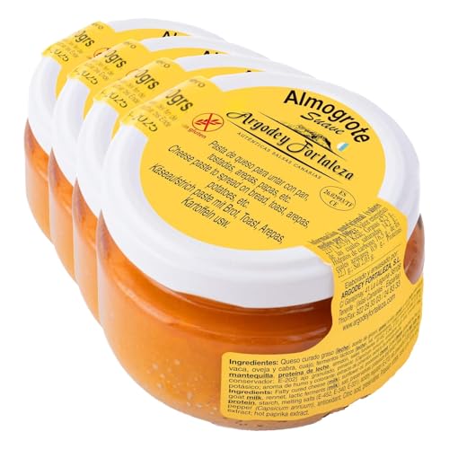 Argodey Fortaleza Salsa Almogrote Canario 110g - Perfecta y Versatil para Untar con Pan, Tostadas, Arepas, Papas (Paquete de 4)