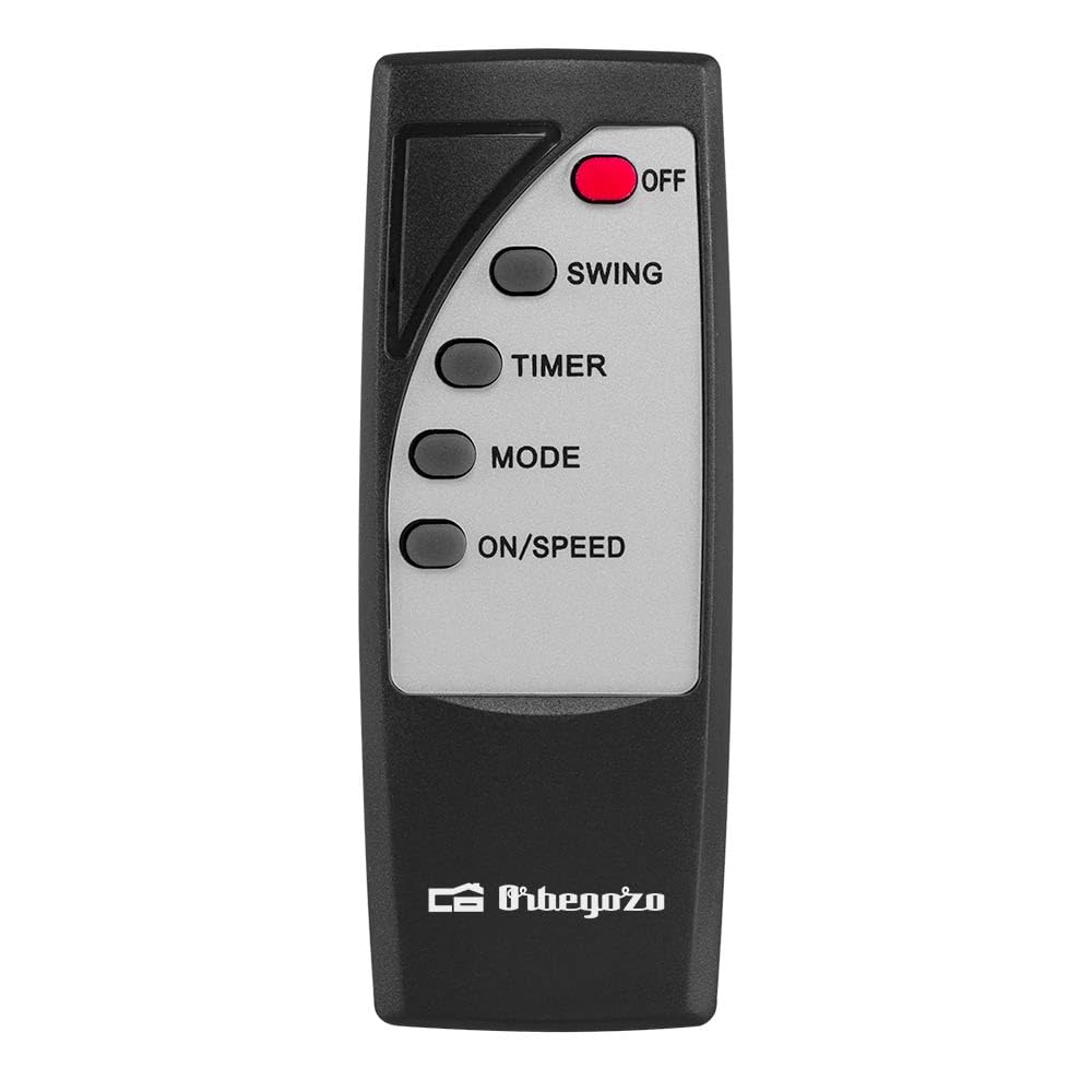 Orbegozo SF 0249 Ventilador de pie, mando a Distancia, temporizador de hasta 6 horas, función oscilante, cabezal inclinable, silencioso, 5 aspas, 60 W, 3 velocidades