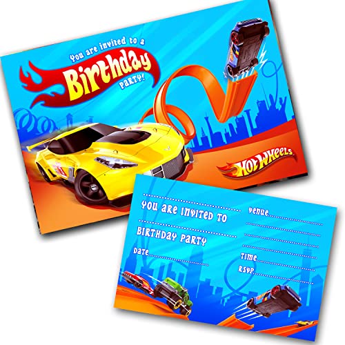 Hot Wheels - Pacote de convite para festas de aniversário e envelopes (15 unidades)