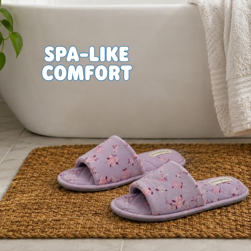Image of Dearfoams womens Slipper Memory Foam Summer House Shoe Beatrice Terry Slide
