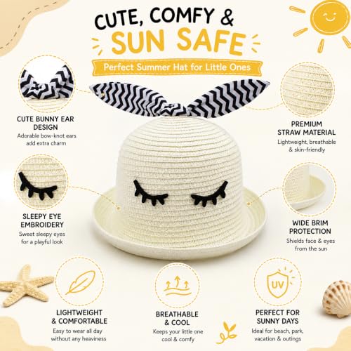 Image of VRITRAZ Baby Boy's and Girl's Kids Children Cute Printed Cartoon Gift Summer Fancy Dress Straw Fasion Hat Cap 1