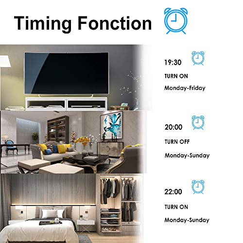 ruban led 5m connectée wifi télécommande compatible avec amazon alexa google home bawoo lampe bande led 5050 rgb autocollant etanche pour extérieur maison tv