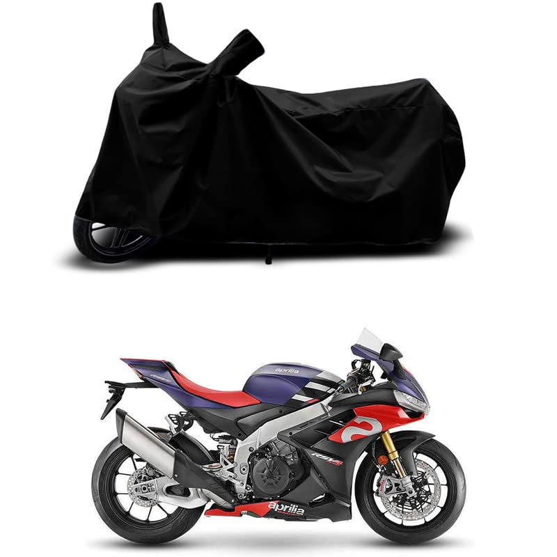 Image of 100% Scratchproof /UV-Rays /Heat Protection /Birds Dropping /Water Resistant /Dust proof /Waterproof /Bike Scooty Two Wheeler Body Cover Compatible For Aprilia RSV4 1100 Factory All Varient[Black]