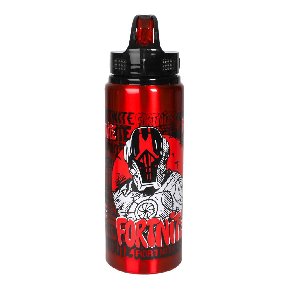 Joker Fortnite 88111 Aluminium Sports Water Bottle, Red/Black, 730 ml