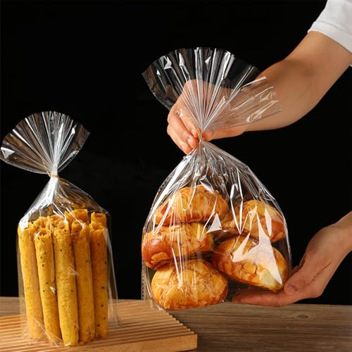 Bolsas de celofán transparente con lazos que mantienen la masa madre fresca y tierna 5