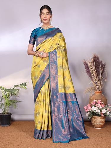Image of Avantika Fashion Women's Kanjivaram Soft Silk Banarasi Sarees With Blouse Piece For Women