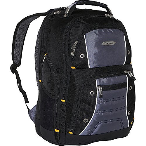 Mochila com design Targus Drifter II para negócios profissional com compartimentos grandes, durável e resistente à água, bolso com zíper oculto, manga protetora para laptop de 43 cm, preto/cinza (TSB239US)
