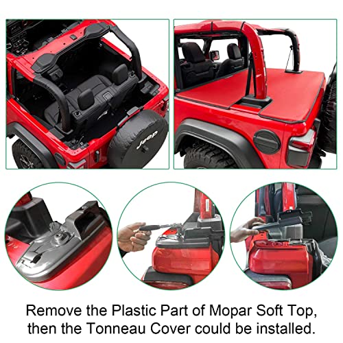 Image of Tonneau Cover for Jeep Wrangler Back Trunk Cargo Cover JL 2-Door, Red