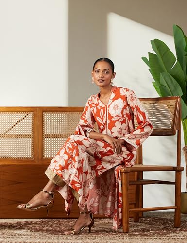 Image of BIBA Women Rayon Straight Fit Liva Printed Kurta