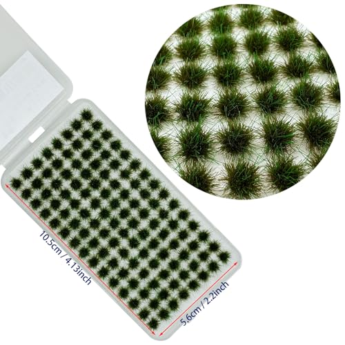 Attuslla 208 PCS Static Grass Tuft Model Grass Tufts Terrain Model Kit Resin Static Scenery Model Miniature Shrubs Bushes for Train Landscape Railway Artificial Grass Modeling - Image 4